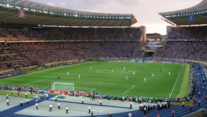 Fußballspiel im Berliner Olympiastadion